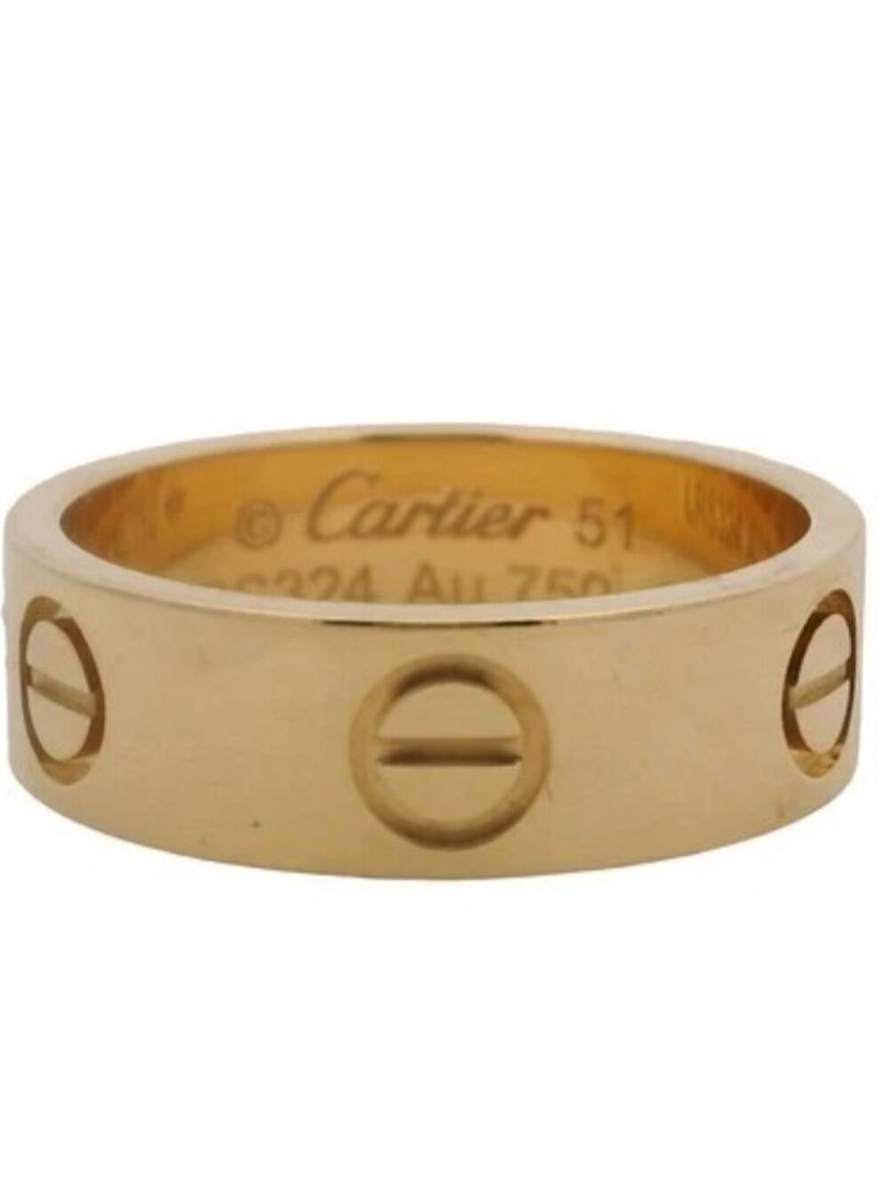 Cartier Solid 18kt Yellow Gold Classic LOVE Screw Motif Ring Size 5.5 51